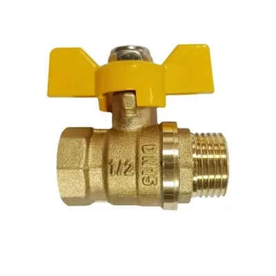 Válvula de esfera através de latão